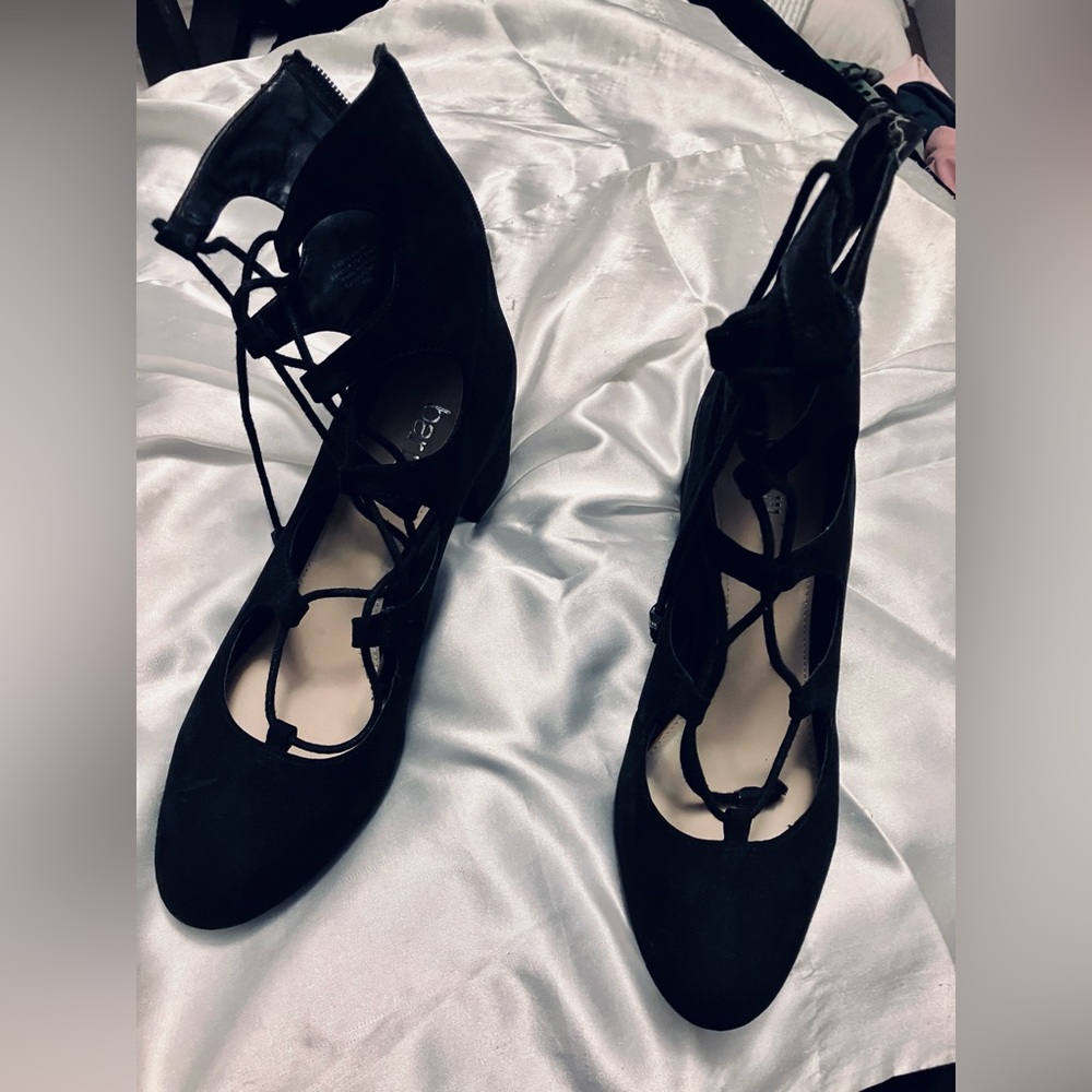 Bar III Black Lace-Up Heels